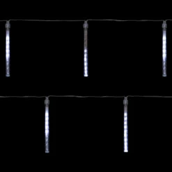 Set Of 10 White Transparent Dripping Icicle Snowfall Christmas Light Tubes - 14.25 Ft Clear Wire