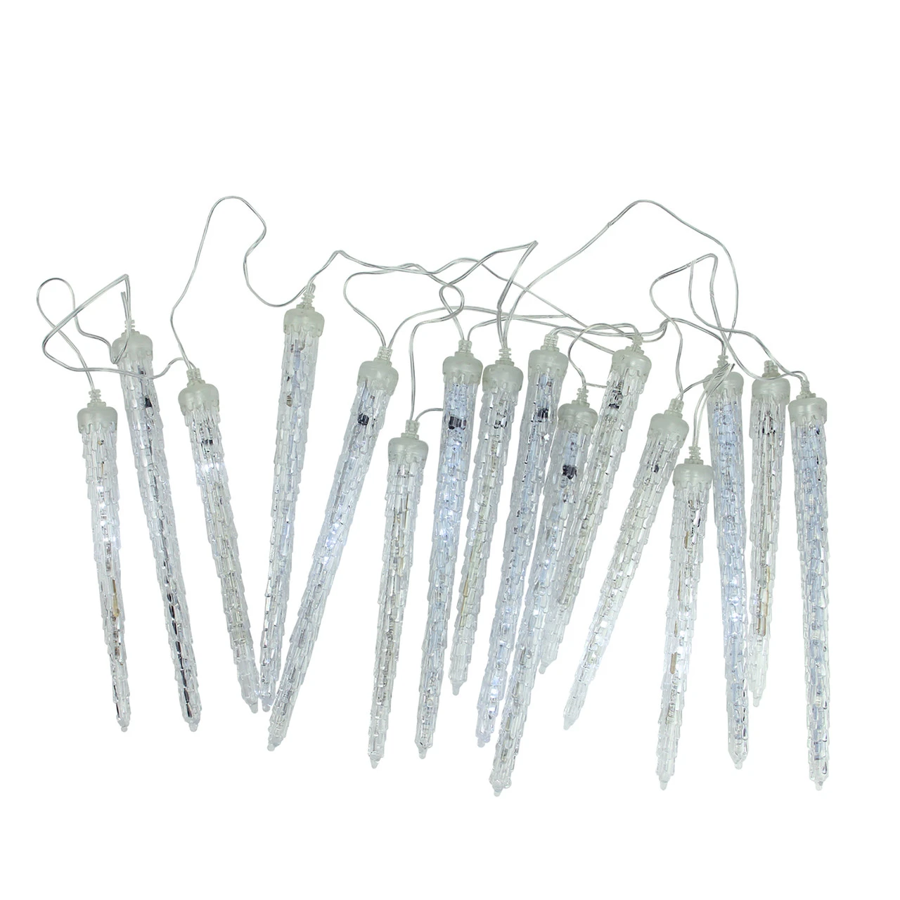 16ct Transparent Dripping Icicles Snowfall Christmas Light Tubes - 14.25 Ft Clear Wire 3 16ct Transparent Dripping Icicles Snowfall Christmas Light Tubes - 14.25 Ft Clear Wire