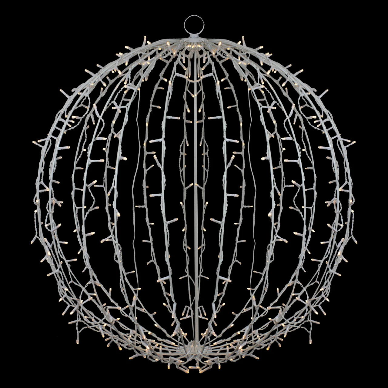 30" LED Lighted 3D Christmas Hanging Ball Decoration – Warm White Lights 5 30" LED Lighted 3D Christmas Hanging Ball Decoration – Warm White Lights - Image 3