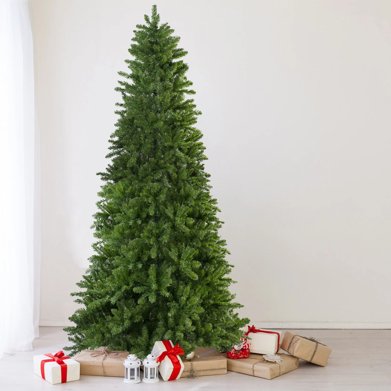 12' Slim Eastern Pine Artificial Christmas Tree - Unlit 4 12' Slim Eastern Pine Artificial Christmas Tree - Unlit - Image 2