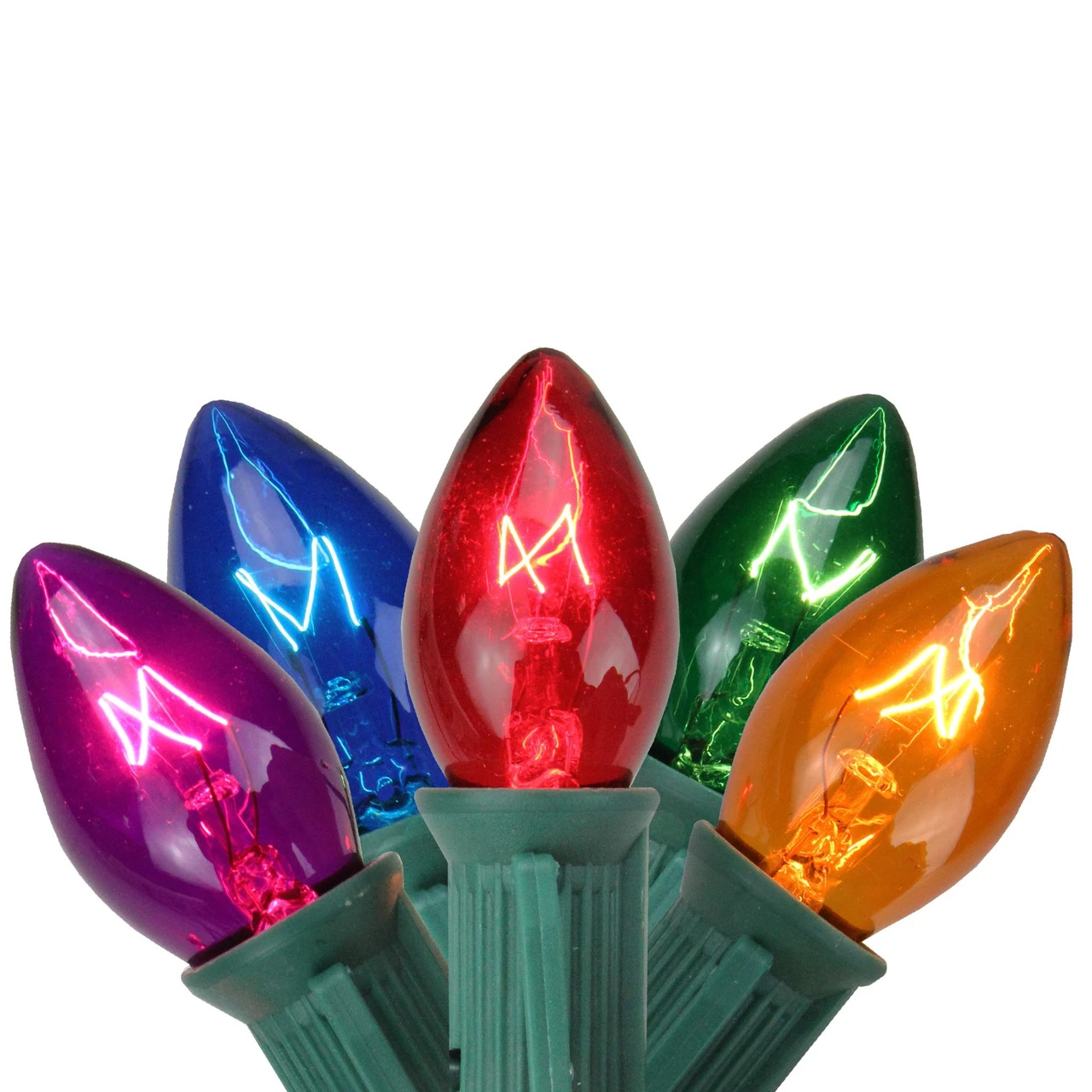 25-Count Multi-Color C7 Christmas Light Set, 24ft Green Wire 5 25-Count Multi-Color C7 Christmas Light Set, 24ft Green Wire - Image 3