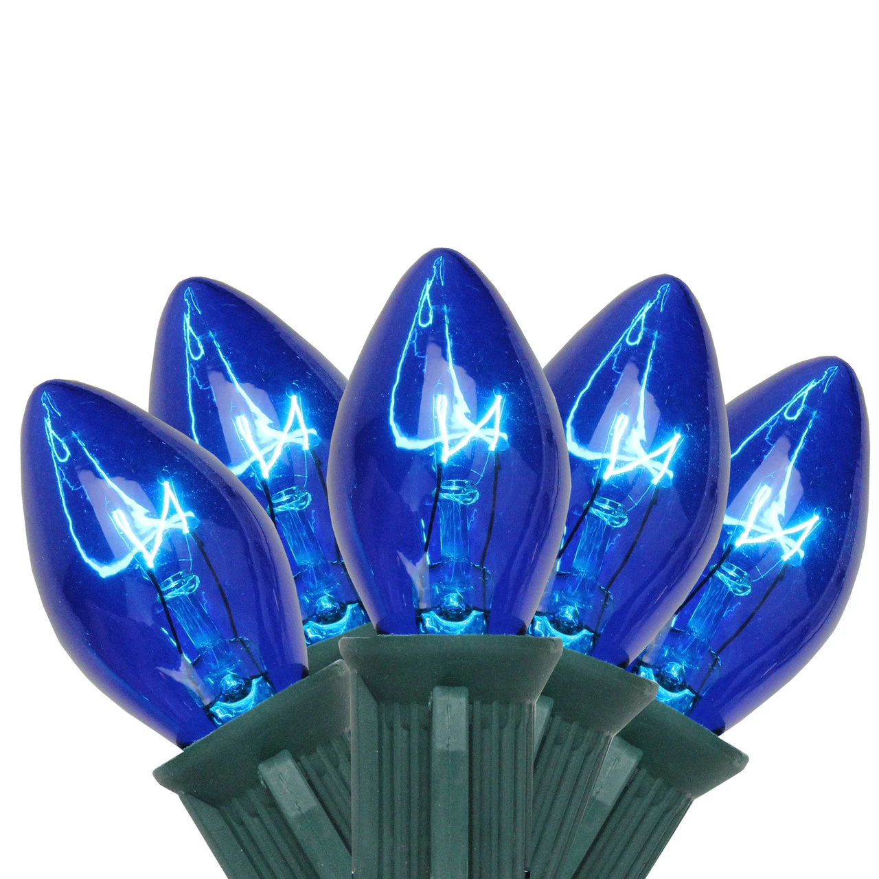 25-Count Blue C7 Christmas Light Set, 24ft Green Wire 4 25-Count Blue C7 Christmas Light Set, 24ft Green Wire - Image 2