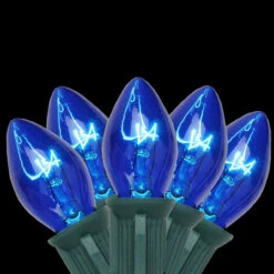 25-Count Blue C7 Christmas Light Set, 24ft Green Wire 7 25-Count Blue C7 Christmas Light Set, 24ft Green Wire -Christmas Decoration Store northlight b42g8411 03 03101.1667663762