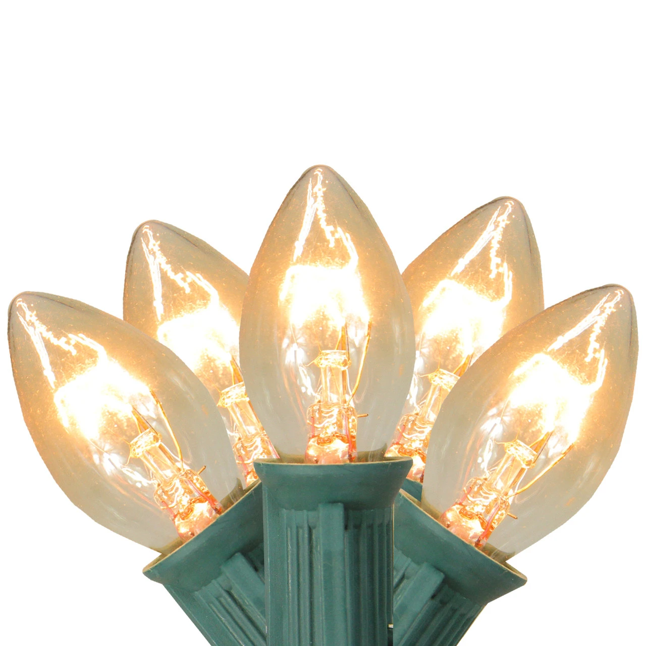 25-Count Clear C7 Twinkle Christmas Light, 24ft Green Wire 3 25-Count Clear C7 Twinkle Christmas Light, 24ft Green Wire