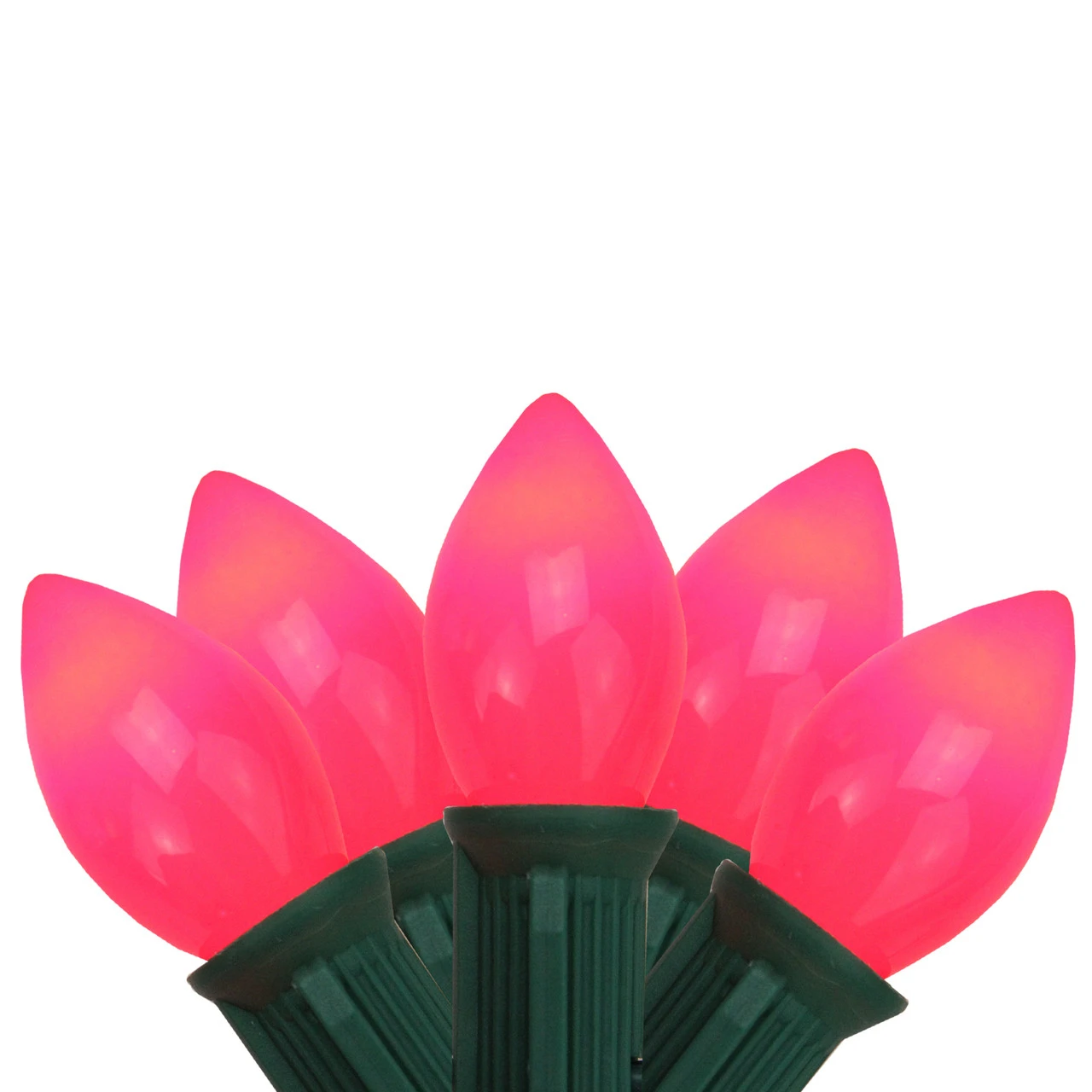 25-Count Opaque Red C7 Christmas Light Set, 24ftGreen Wire 3 25-Count Opaque Red C7 Christmas Light Set, 24ftGreen Wire