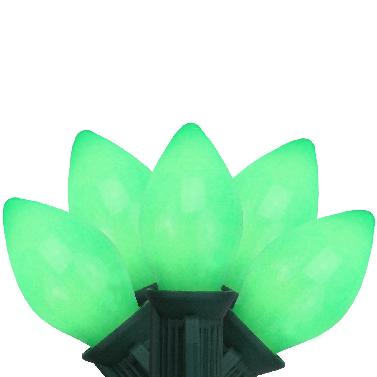 25-Count Opaque Green C7 Christmas Light Set - 24ft Green Wire 3 25-Count Opaque Green C7 Christmas Light Set - 24ft Green Wire
