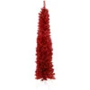 6' Pencil Red Tinsel Artificial Christmas Tree - Unlit 2 6' Pencil Red Tinsel Artificial Christmas Tree - Unlit -Christmas Decoration Store northlight b83511 1 71084.1669400513