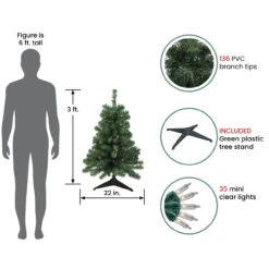 3' Pre-Lit Green Medium Blackwater Fir Artificial Christmas Tree - Clear Lights -Christmas Decoration Store northlight b83526 2 74838.1667655503