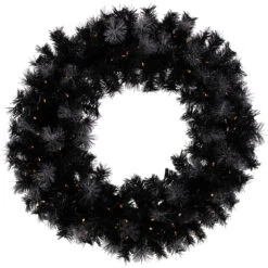 Black Bristle Artificial Christmas Wreath- 36 Inches, Warm White LED Lights 10 Black Bristle Artificial Christmas Wreath- 36 Inches, Warm White LED Lights -Christmas Decoration Store northlight b83534 1 66379.1684767925