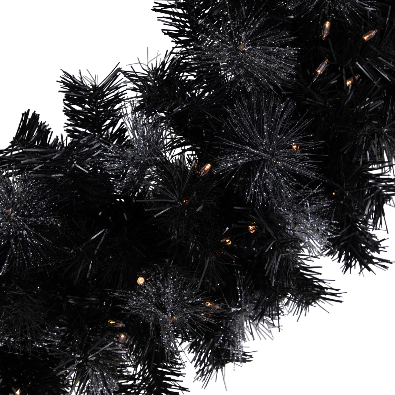 Black Bristle Artificial Christmas Wreath- 36 Inches, Warm White LED Lights 6 Black Bristle Artificial Christmas Wreath- 36 Inches, Warm White LED Lights - Image 4