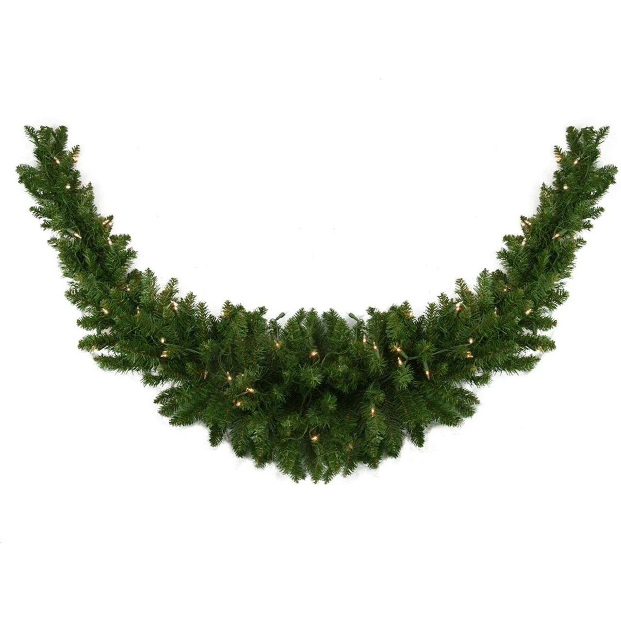 60" Pre-Lit Eastern Pine Artificial Christmas Swag - Clear Lights 4 60" Pre-Lit Eastern Pine Artificial Christmas Swag - Clear Lights - Image 2