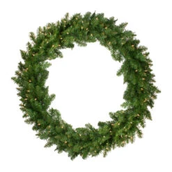 Pre-Lit Eastern Pine Artificial Christmas Wreath - 48-Inch, Clear Lights