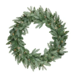 Pre-Lit Washington Frasier Fir Artificial Christmas Wreath - 24-Inch, Clear Lights