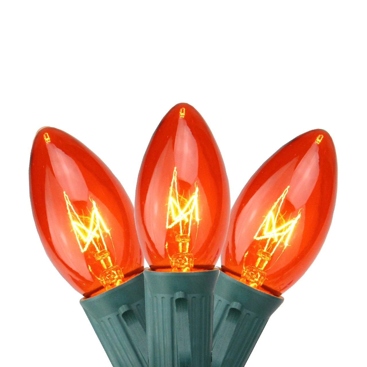 25-Count Orange C9 Christmas Light Set, 24ft Green Wire 2 25-Count Orange C9 Christmas Light Set, 24ft Green Wire