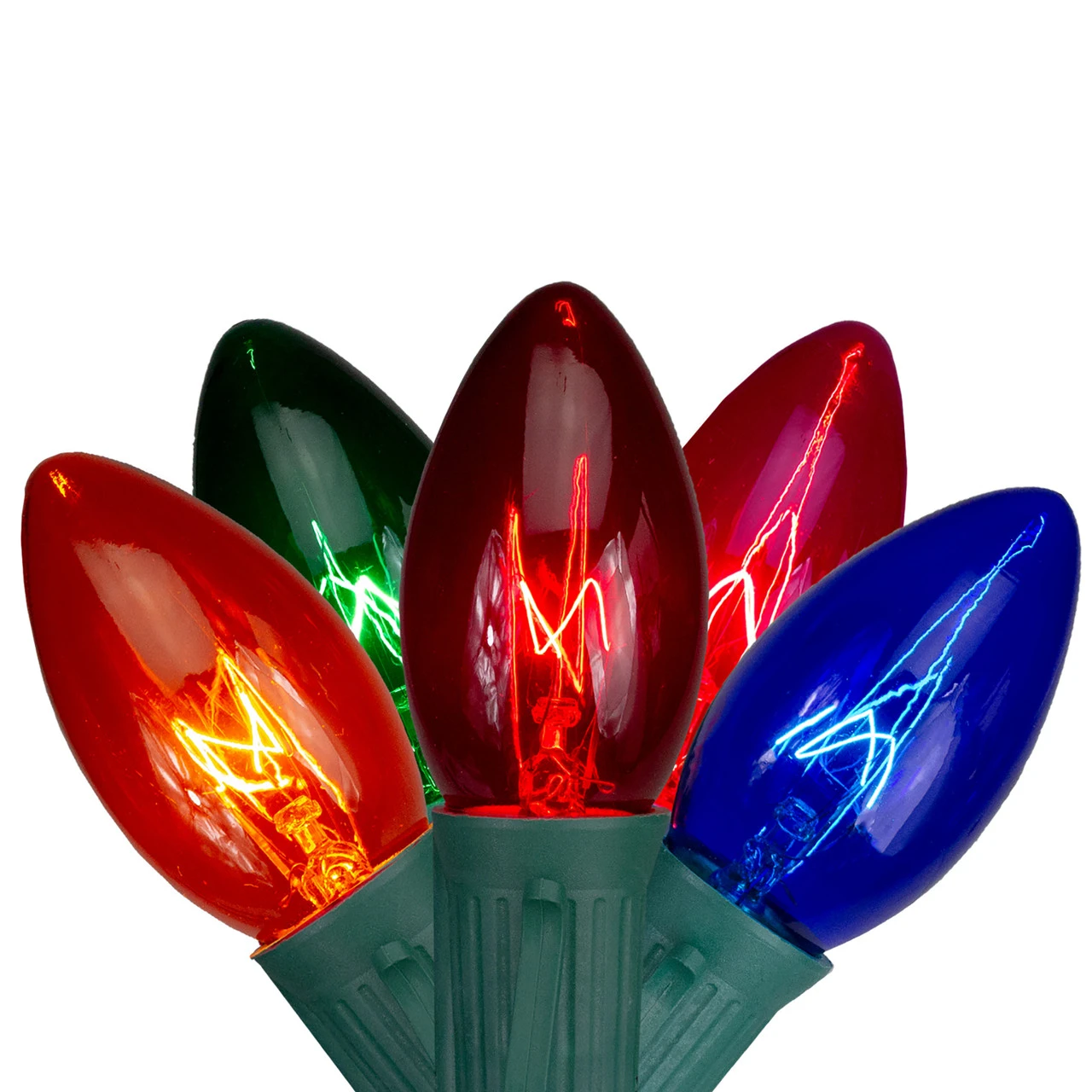 25-Count Transparent Multi-Color C9 Twinkle Christmas Light Set, 24ft Green Wire 3 25-Count Transparent Multi-Color C9 Twinkle Christmas Light Set, 24ft Green Wire