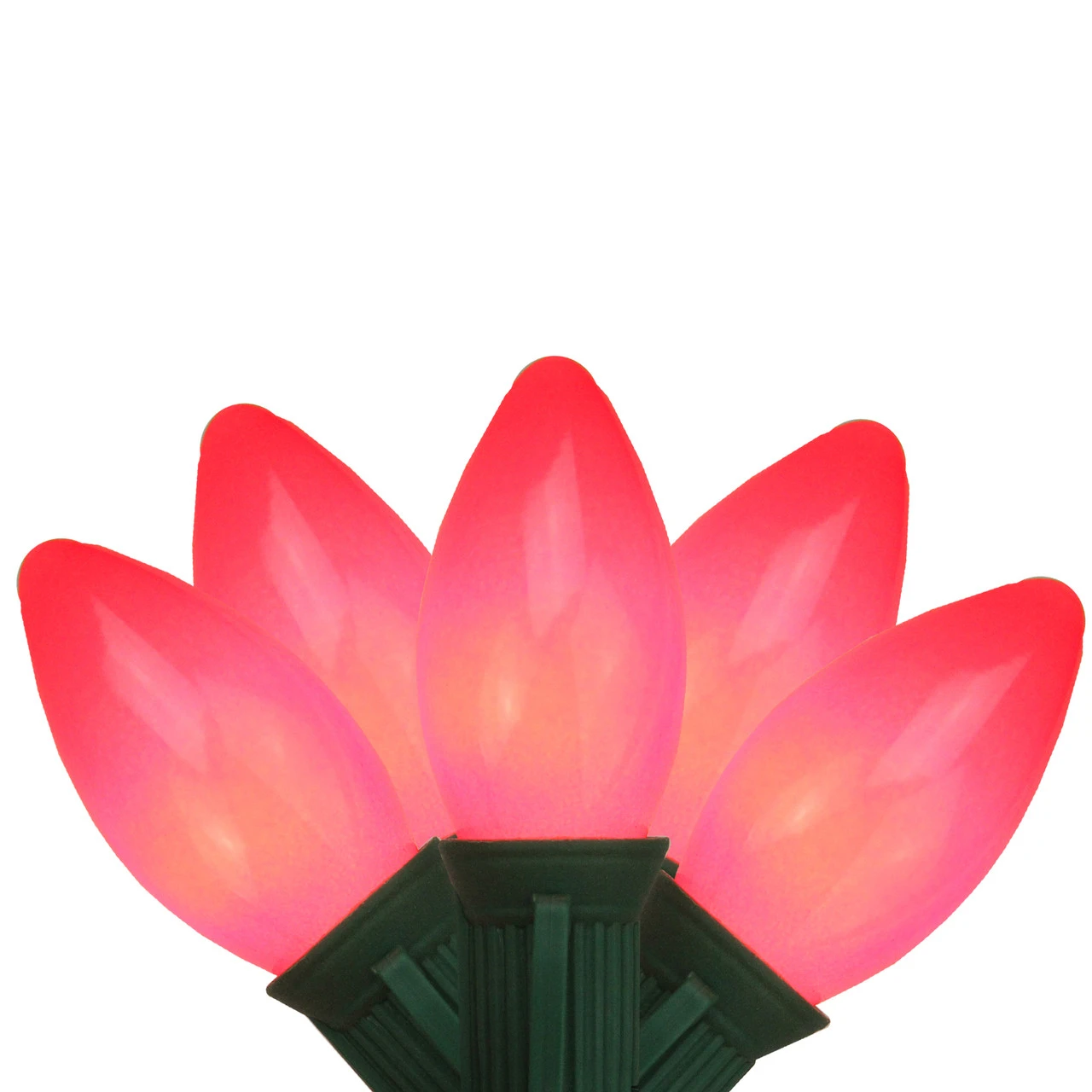 25-Count Red Opaque C9 Christmas Light, 24ft Green Wire 3 25-Count Red Opaque C9 Christmas Light, 24ft Green Wire