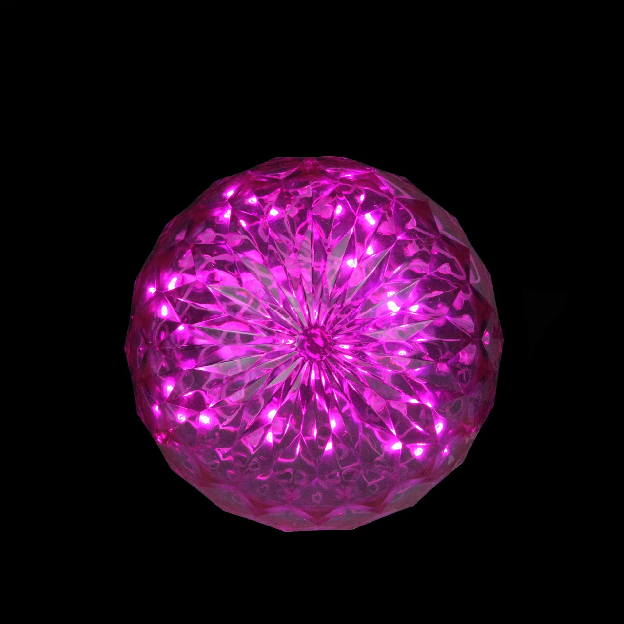 6" Pink LED Christmas Crystal Sphere Hanging Outdoor Decoration 4 6" Pink LED Christmas Crystal Sphere Hanging Outdoor Decoration - Image 2