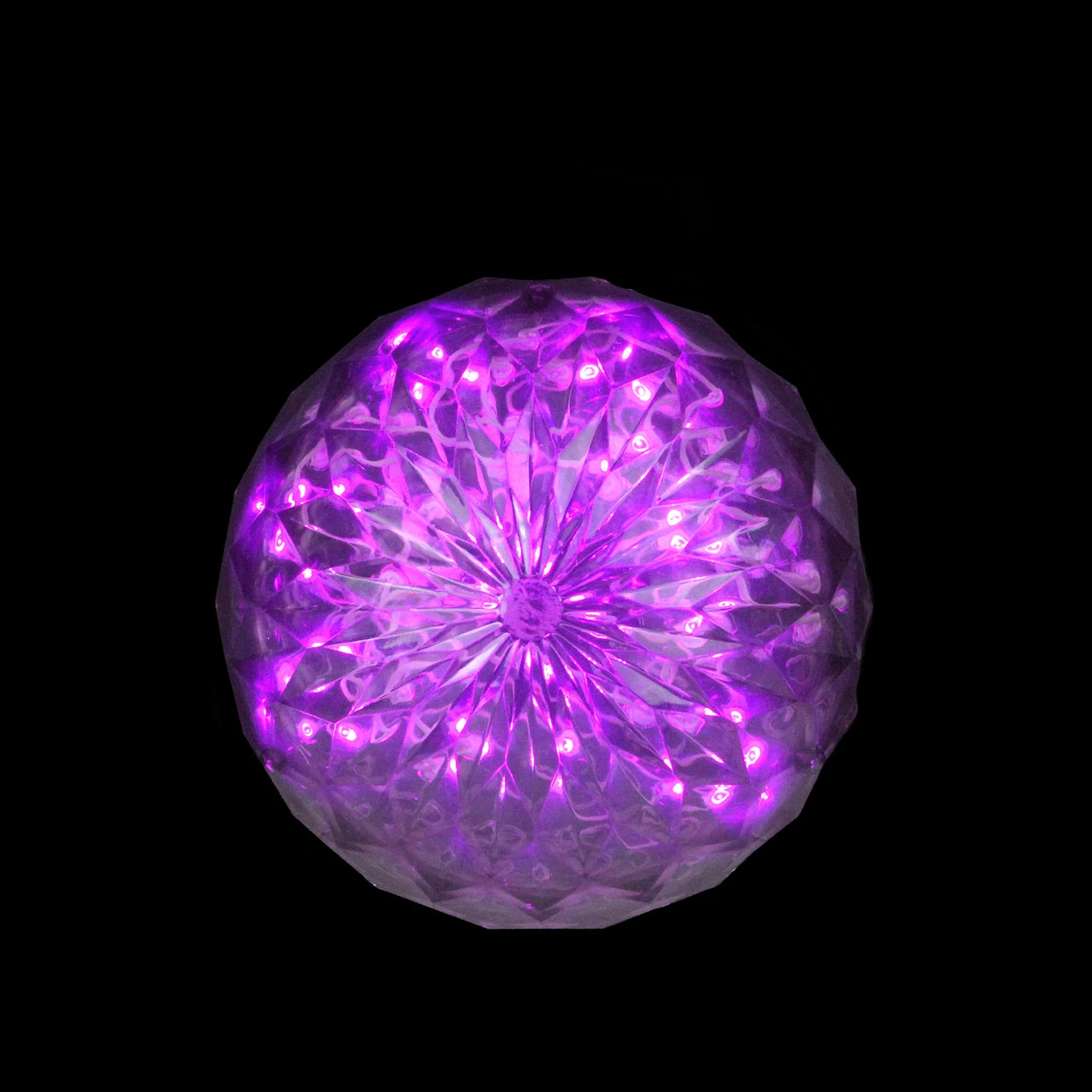 6" Purple LED Christmas Crystal Sphere Hanging Outdoor Decor 4 6" Purple LED Christmas Crystal Sphere Hanging Outdoor Decor - Image 2