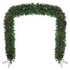 9' X 8' Pre-Lit Pine Artificial Christmas Archway Decoration - Clear Lights