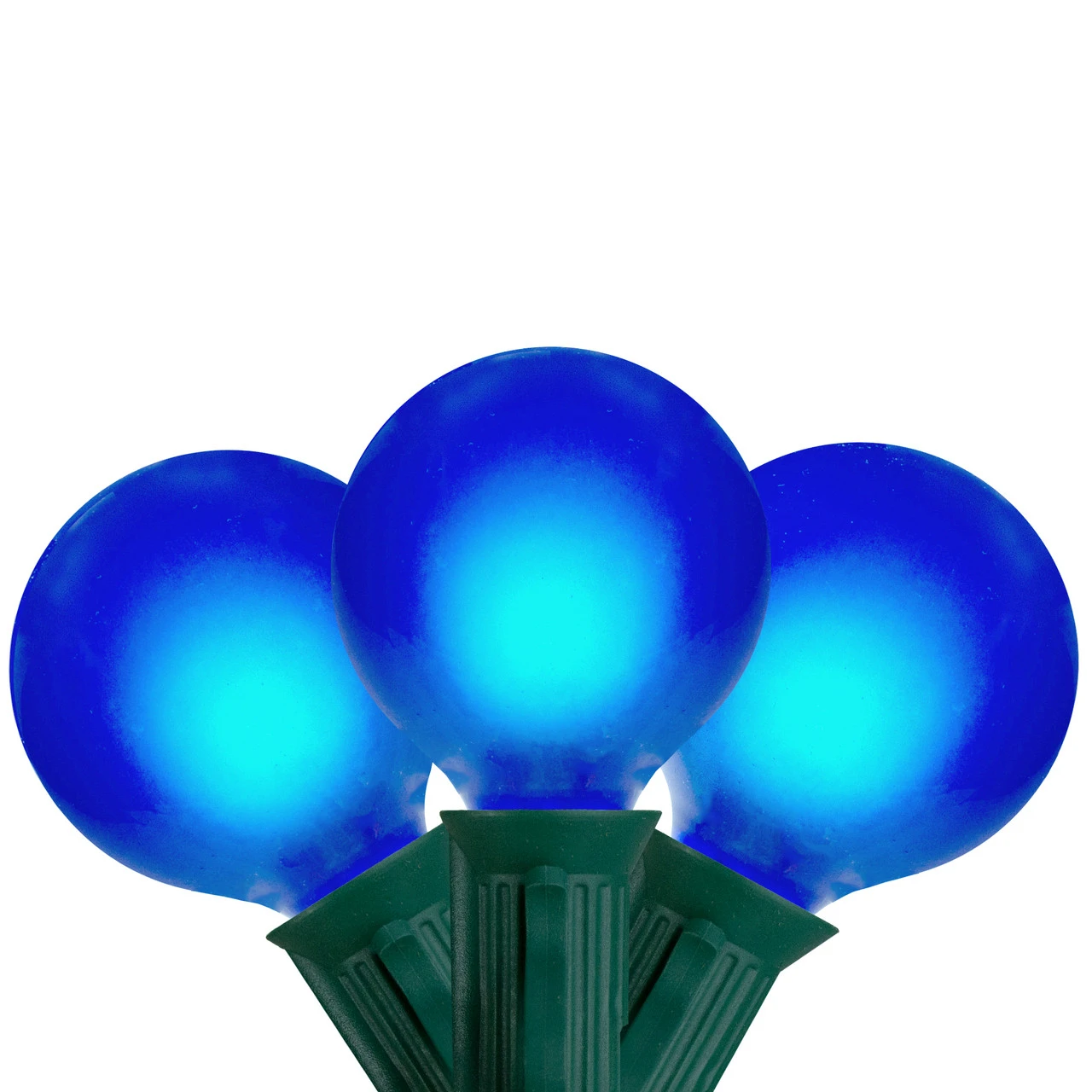 Set Of 15 Blue Satin G50 Globe Christmas Lights - Green Wire 4 Set Of 15 Blue Satin G50 Globe Christmas Lights - Green Wire - Image 2
