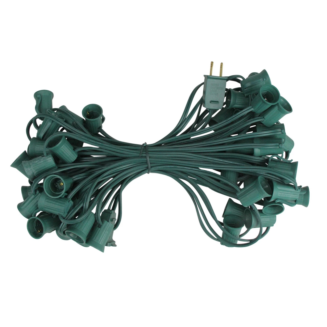 50' Green Commercial C9 Christmas Light Socket Set 4 50' Green Commercial C9 Christmas Light Socket Set - Image 2