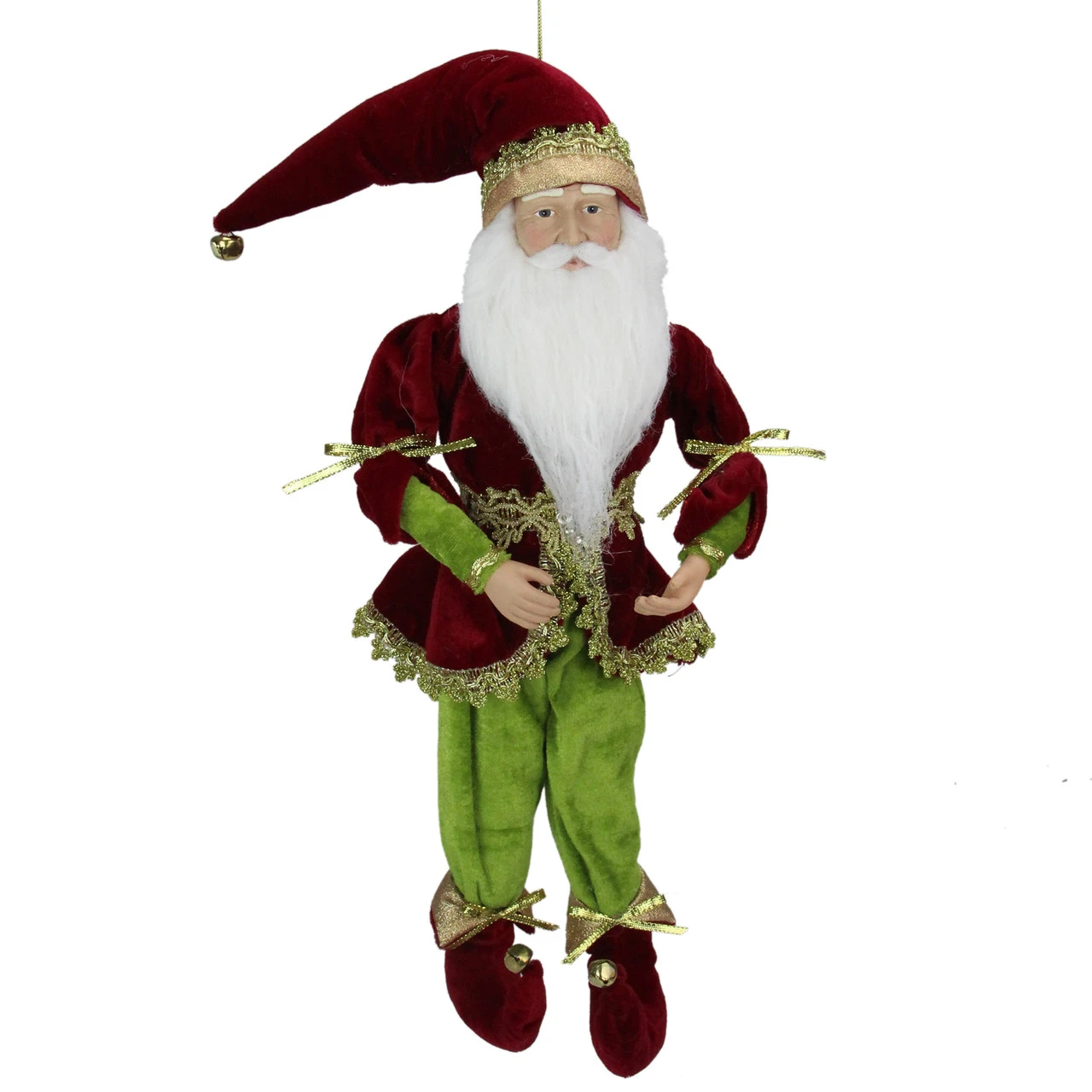 18" Red And Green Whimsical Elf Christmas Decor Figurine 3 18" Red And Green Whimsical Elf Christmas Decor Figurine