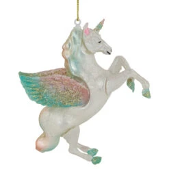 5.25" White Unicorn Glass Christmas Ornament 11 5.25" White Unicorn Glass Christmas Ornament -Christmas Decoration Store northlight eb94506 3 78825.1682446705