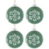 4ct Green Glass Christmas Ball Ornaments With White Snowflakes 3" (80mm) 1 4ct Green Glass Christmas Ball Ornaments With White Snowflakes 3" (80mm) -Christmas Decoration Store northlight eb94509 set 01224.1681220405