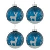 4ct Blue Glass Ball Christmas Ornaments With Glitter Reindeer 3" 1 4ct Blue Glass Ball Christmas Ornaments With Glitter Reindeer 3" -Christmas Decoration Store northlight eb94510 set 55205.1671129072