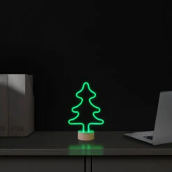 11" Green Christmas Tree LED Neon Style Table Sign 8 11" Green Christmas Tree LED Neon Style Table Sign -Christmas Decoration Store northlight fm26621 2 38796.1667488289