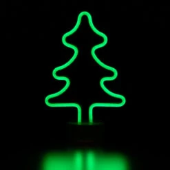11" Green Christmas Tree LED Neon Style Table Sign