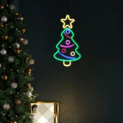 15" LED Lighted Neon Christmas Tree Wall Sign 7 15" LED Lighted Neon Christmas Tree Wall Sign -Christmas Decoration Store northlight fm91370 1 07932.1667536731