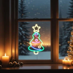 15" LED Lighted Neon Christmas Tree Wall Sign