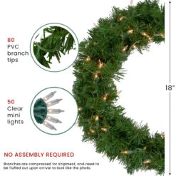18" Deluxe Windsor Pine Artificial Christmas Wreath - Clear Lights -Christmas Decoration Store northlight gb20yww818 gr thumbnail 74155.1667659906