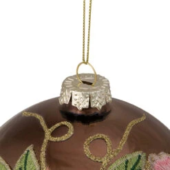 2-Finish Brown And Pink Floral Applique Glass Christmas Ball Ornament 5" (125mm) 8 2-Finish Brown And Pink Floral Applique Glass Christmas Ball Ornament 5" (125mm) -Christmas Decoration Store northlight gb26171 1 updated 80786.1667572581