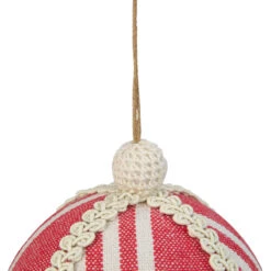 4.75" Red And White Striped Ball Christmas Ornament With Rope Accent 9 4.75" Red And White Striped Ball Christmas Ornament With Rope Accent -Christmas Decoration Store northlight gb28219 2 85867.1667531251