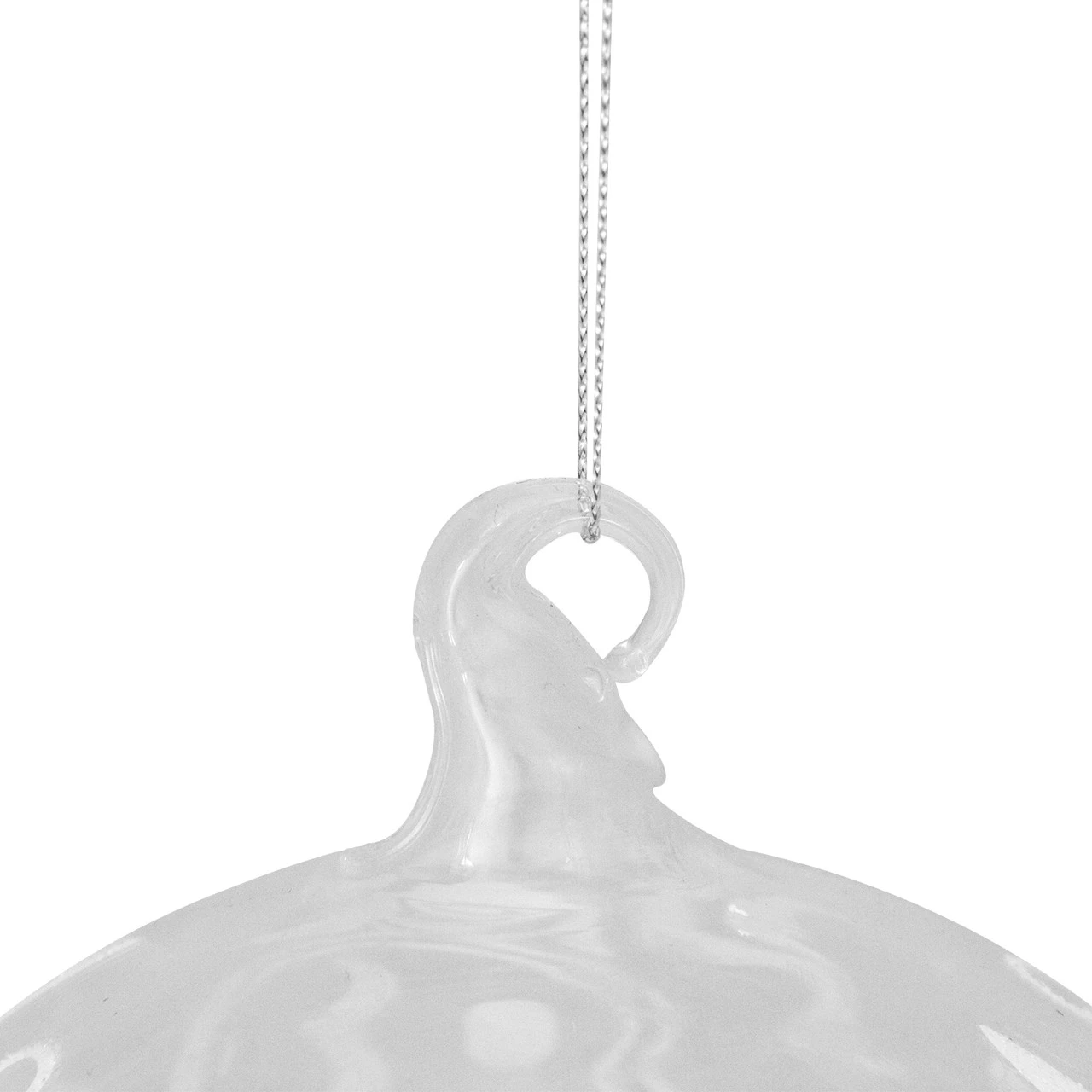 Clear And White Glass Merry Christmas Ball Ornament 6" (150mm) 5 Clear And White Glass Merry Christmas Ball Ornament 6" (150mm) - Image 3