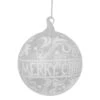 Clear And White Glass Merry Christmas Ball Ornament 6" (150mm) 2 Clear And White Glass Merry Christmas Ball Ornament 6" (150mm) -Christmas Decoration Store northlight gb28225 updated 04538.1667570015