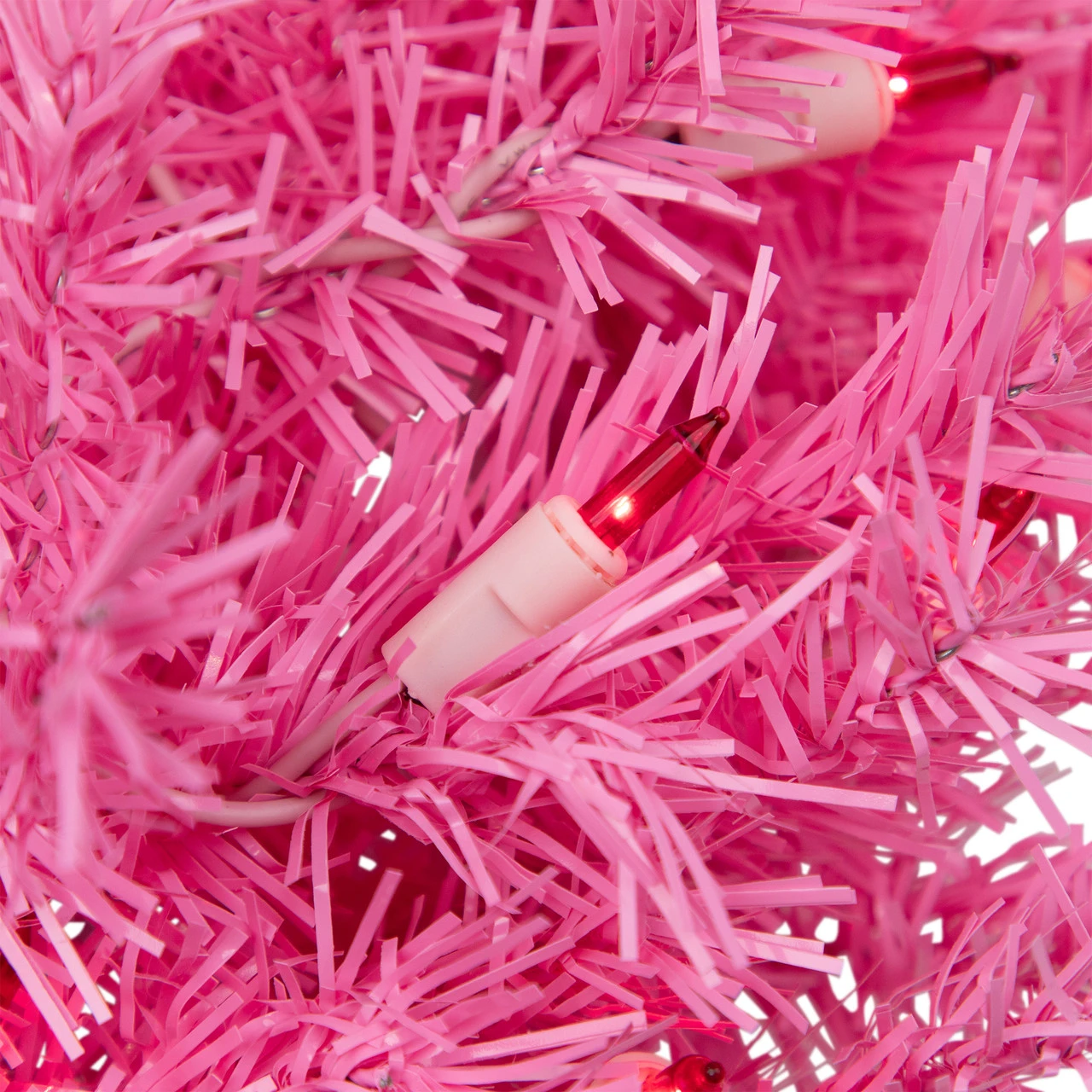 24" Pre-Lit Pink Spruce Artificial Christmas Wreath, Pink Lights 6 24" Pre-Lit Pink Spruce Artificial Christmas Wreath, Pink Lights - Image 4