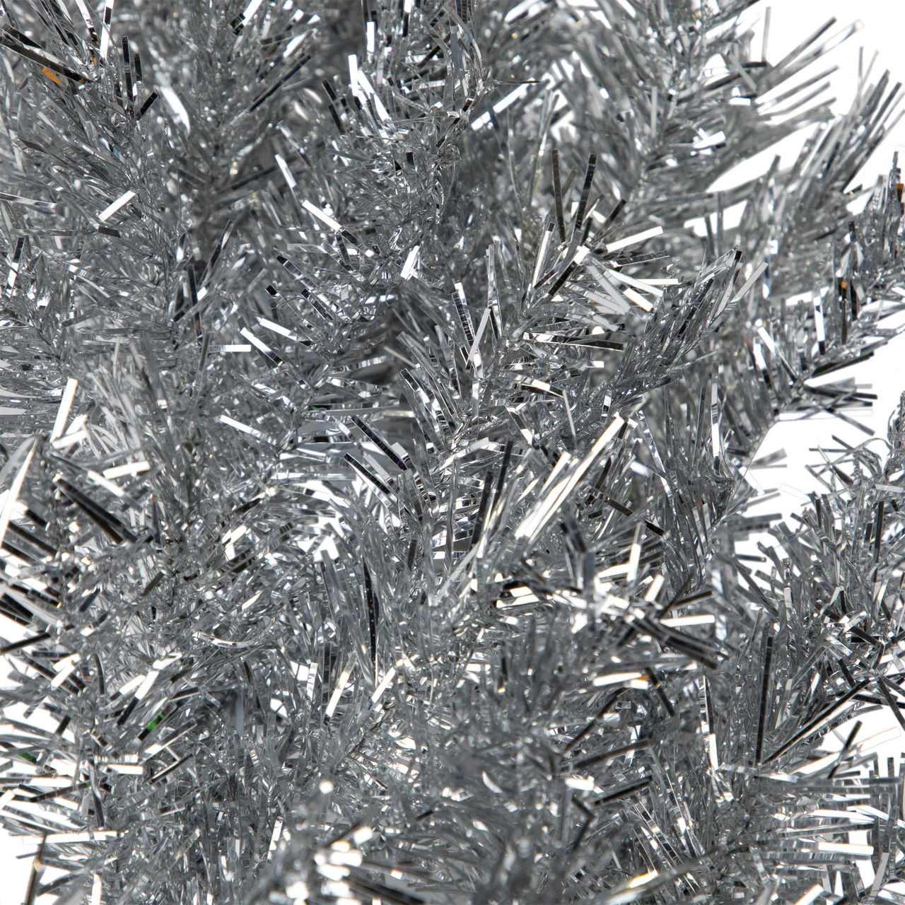 36" Silver Tinsel Artificial Christmas Wreath, Unlit 6 36" Silver Tinsel Artificial Christmas Wreath, Unlit - Image 4