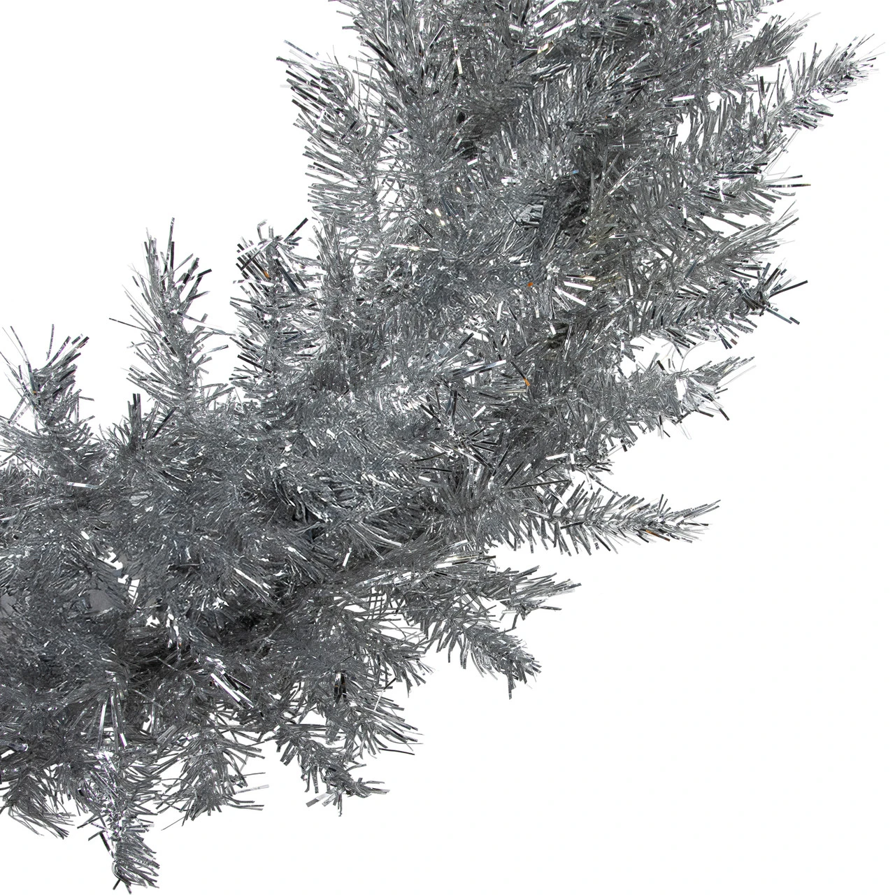 36" Silver Tinsel Artificial Christmas Wreath, Unlit 5 36" Silver Tinsel Artificial Christmas Wreath, Unlit - Image 3