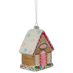 4.5" Glittered Gingerbread House Glass Christmas Ornament -Christmas Decoration Store northlight gb94400 sample 2 34447.1669922160