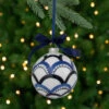 4" White And Blue Scallop Glass Christmas Ball Ornament 1 4" White And Blue Scallop Glass Christmas Ball Ornament -Christmas Decoration Store northlight gb94416 sample 1 09007.1670969435