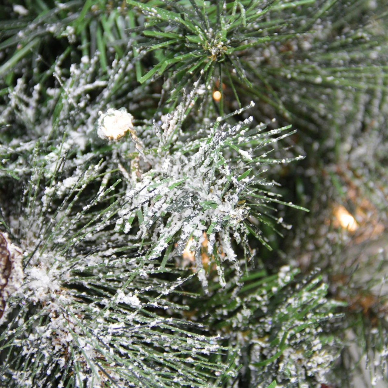 Pre-Lit Frosted Arctic Mist Pine Artificial Christmas Wreath - 30-Inch, Clear Lights 5 Pre-Lit Frosted Arctic Mist Pine Artificial Christmas Wreath - 30-Inch, Clear Lights - Image 3