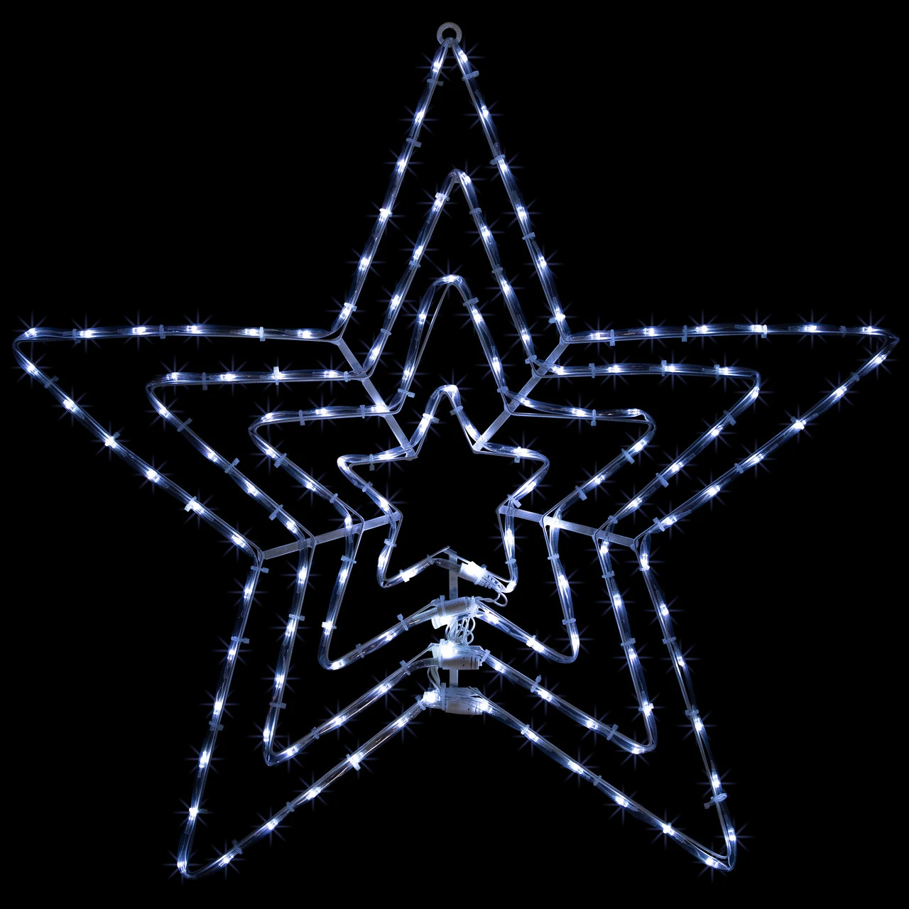 24" LED Lighted Layered Stars 8 Function Christmas Window Silhouette 3 24" LED Lighted Layered Stars 8 Function Christmas Window Silhouette