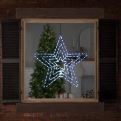 24" LED Lighted Layered Stars 8 Function Christmas Window Silhouette 9 24" LED Lighted Layered Stars 8 Function Christmas Window Silhouette -Christmas Decoration Store northlight gv94145 3 61460.1681755562