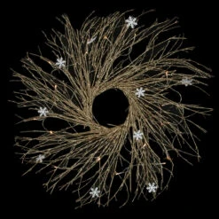 28" Pre-lit Champagne Glittered Artificial Twig Christmas Wreath, Warm White LED Lights 9 28" Pre-lit Champagne Glittered Artificial Twig Christmas Wreath, Warm White LED Lights -Christmas Decoration Store northlight h36275 on20black 40486.1681146841