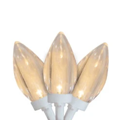 100 Warm White LED C9 Commercial Length Christmas Lights - 41 Ft White Wire