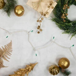 100 Count Teal Green Mini Christmas Lights - 35 Ft White Wire