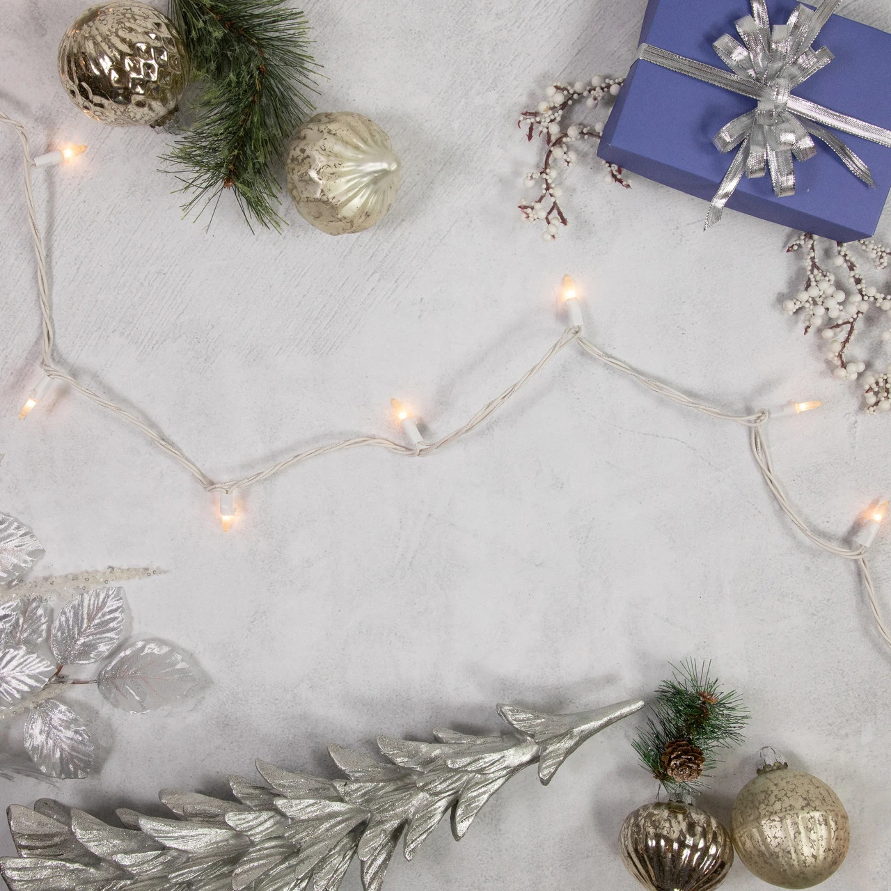 100 Count Frosted Clear Mini Christmas Lights, 49.6 Ft White Wire 3 100 Count Frosted Clear Mini Christmas Lights, 49.6 Ft White Wire